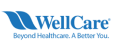 A blue and white logo for wellcare.