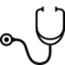 A stethoscope is shown in the dark.